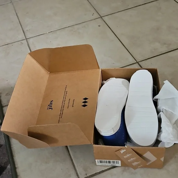 Jibs Unisex Mid Rise Galaxy Blue Slip-on Perforated Leather Odor Free Handmade - Picture 15 of 16